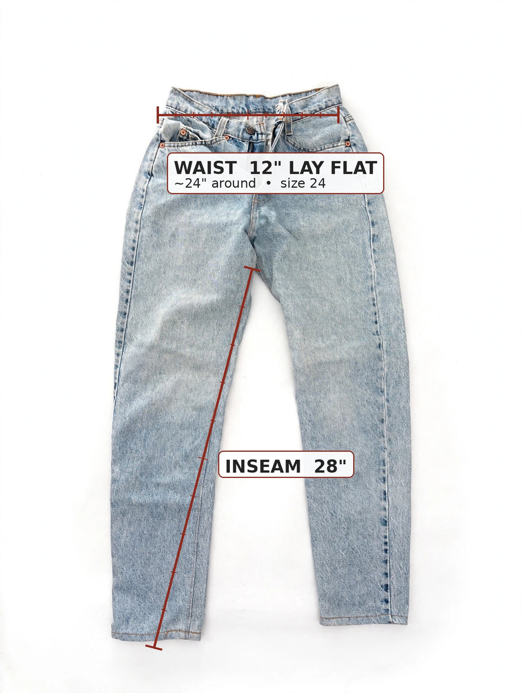 Vintage Levi's 560 Loose Fit Tapered Jeans — Light Wash — Size 24